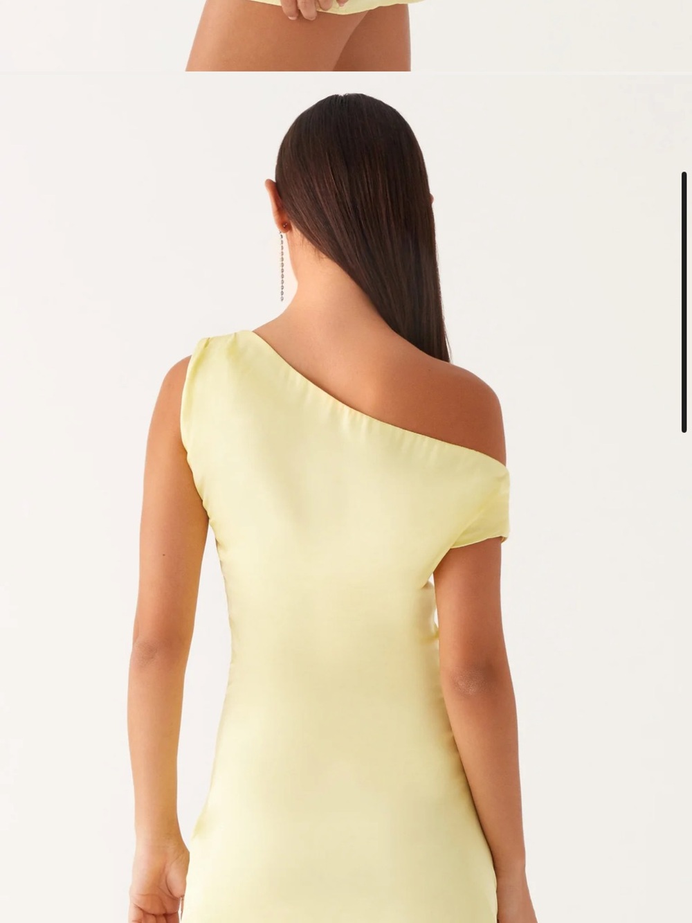 Peppermayo - Heart of glass on shoulder mini dress yellow